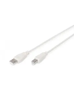 КАБЕЛ USB DIGITUS - USB-A to USB-B - 1,8 m - Beige - PN AK-300102-018-E